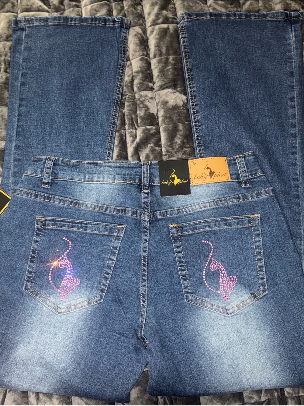 Baby Phat Jeans & Pink Rhinestone Accent
